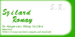 szilard ronay business card